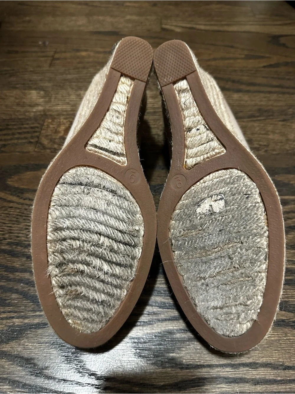 J. Crew Canvas Espadrille Pumps in Light Beige. Size 9. Bottoms Have Some Wear.